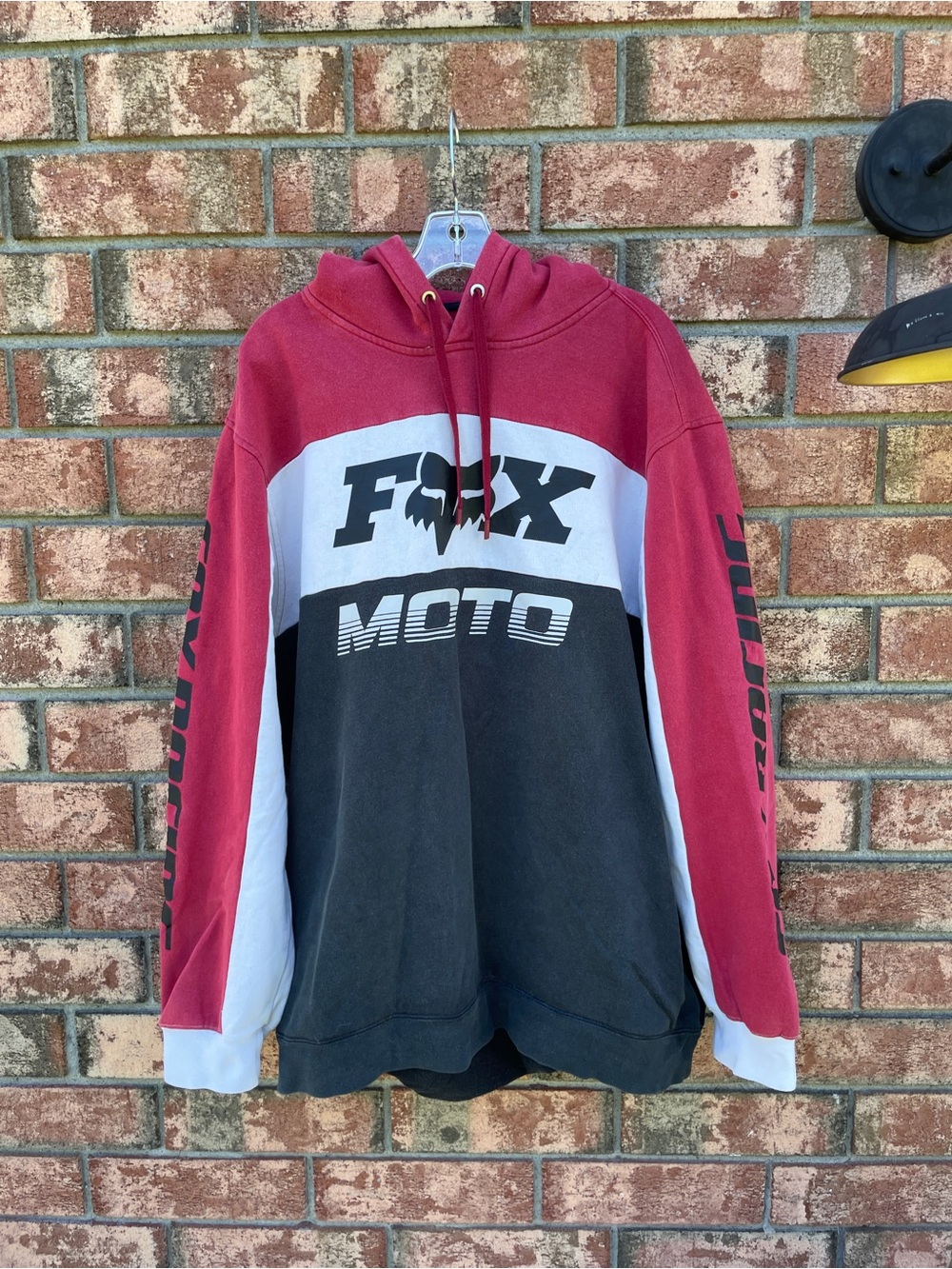 FOX Moto Colorblock Hoodie - Red, White & Black